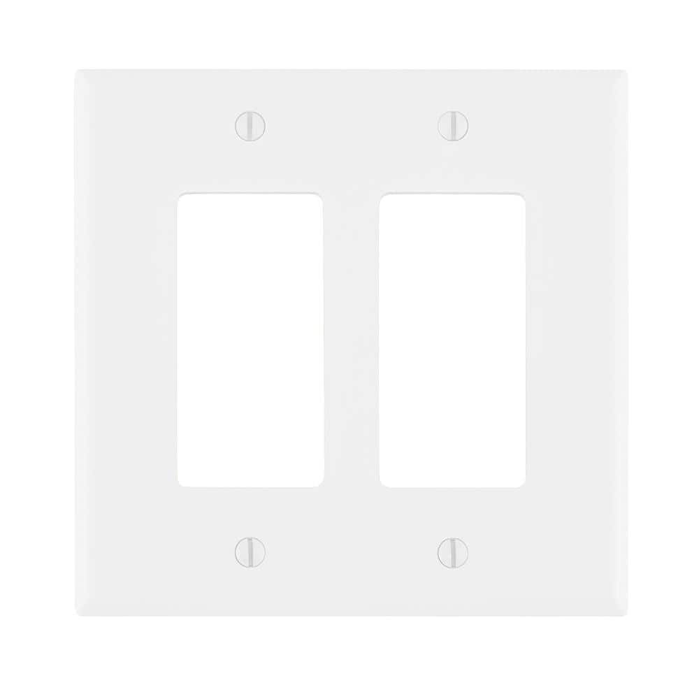Leviton 2-Gang White Decorator/Rocker Midway Nylon Wall Plate (5-Pack) PJ262-WMP (1)