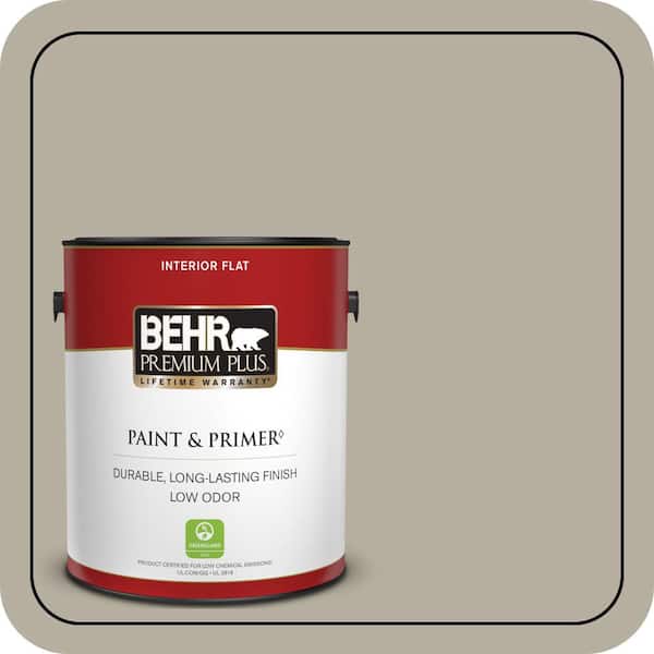 BEHR PREMIUM PLUS 1 gal. #N320-4 Camping Tent Flat Low Odor Interior Paint & Primer (2)