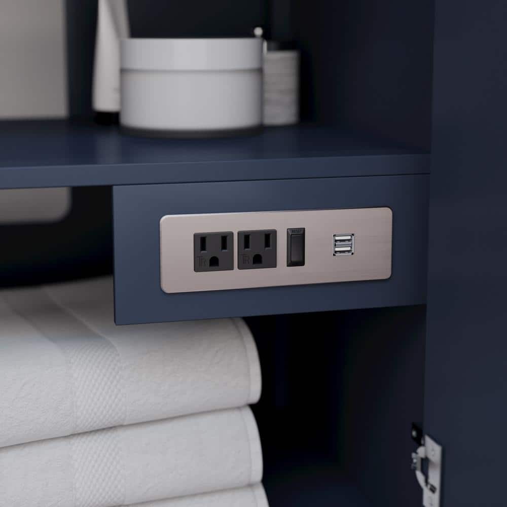 Wyndham Collection Icon 25 in. W 21.75 in. D 34.25 in. H Double Bath Vanity Cabinet without Top Dark Blue (4)