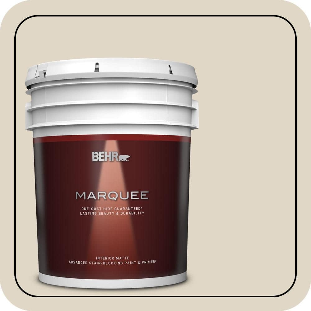 BEHR MARQUEE 5 gal. #YL-W13 Sentimental Beige Matte Interior Paint & Primer