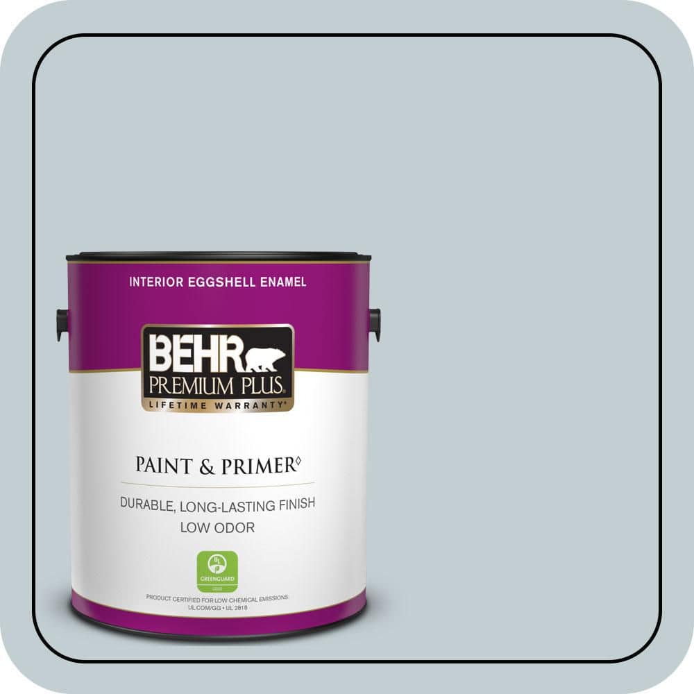 BEHR PREMIUM PLUS 1 gal. #MQ3-58 Alice White Eggshell Enamel Low Odor Interior Paint & Primer