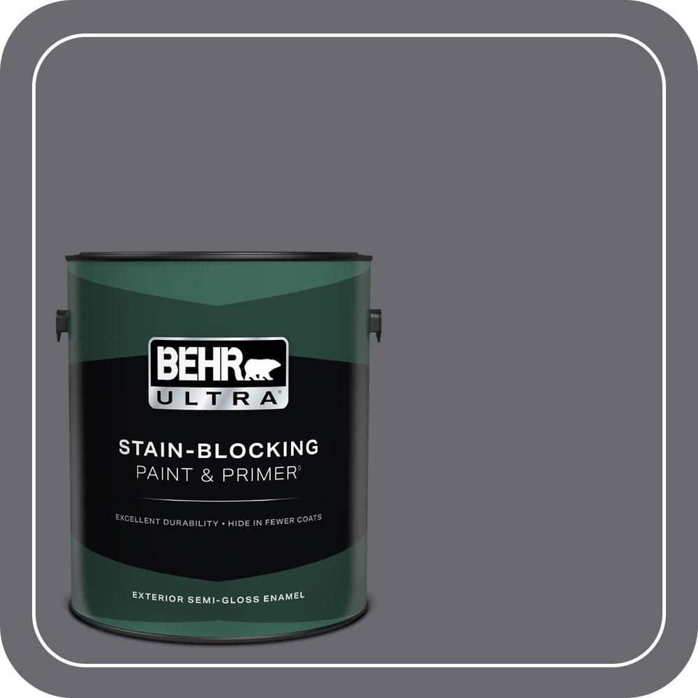 BEHR ULTRA 1 gal. #T16-15 Charcoal Plum Semi-Gloss Enamel Exterior Paint & Primer
