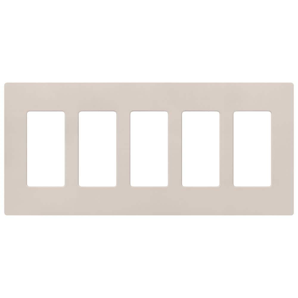 Lutron Claro 5 Gang Wall Plate for Decorator/Rocker Switches, Satin, Taupe (SC-5-TP) (1-Pack)