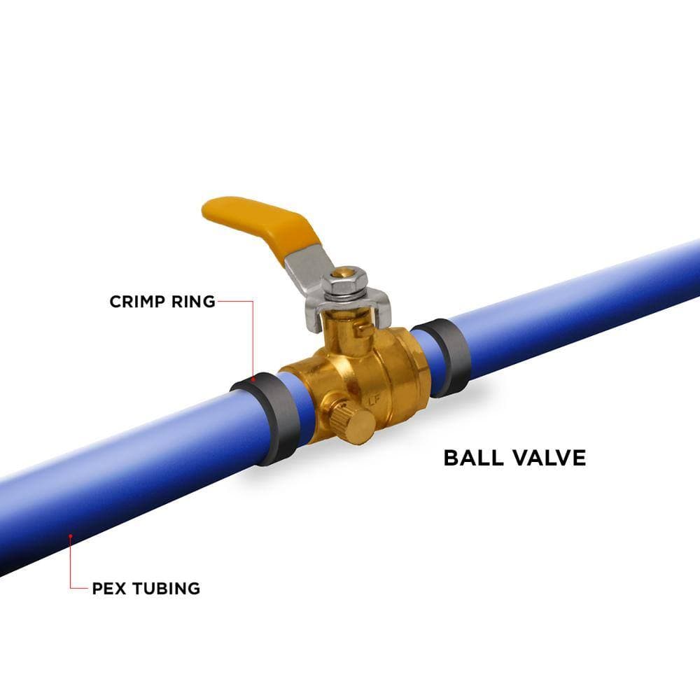 PLUMBFLEX Heavy Duty Brass Full Port PEX Ball Valve with Drain, with Expansion PEX Connection (3)