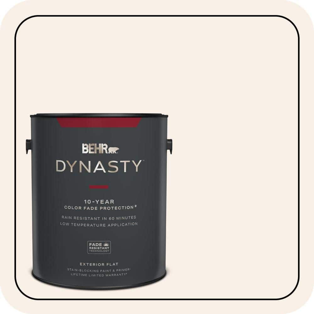 BEHR DYNASTY 1 gal. #RD-W05 Moonlit Beach Flat Exterior Stain-Blocking Paint & Primer