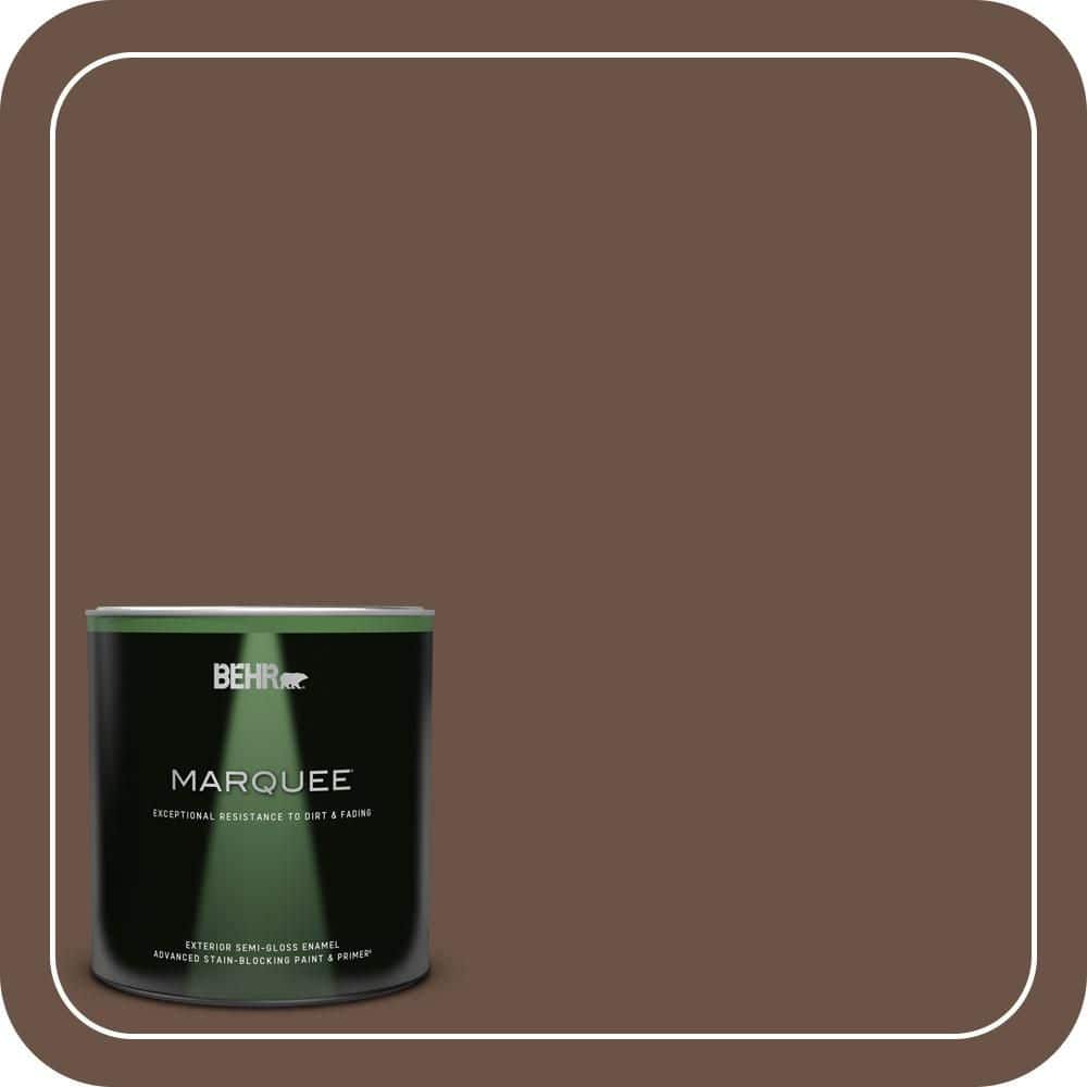 BEHR MARQUEE 1 qt. #MQ2-05A Authentic Brown Semi-Gloss Enamel Exterior Paint & Primer (1)