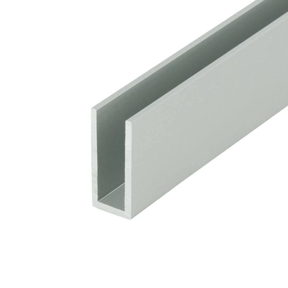 Outwater 3-Pack 0.406 in. D x 0.938 in. W x 48 in. L Finished Anodized Satin Aluminum U Channel Moulding Fits 9/32 in. Boards (1)