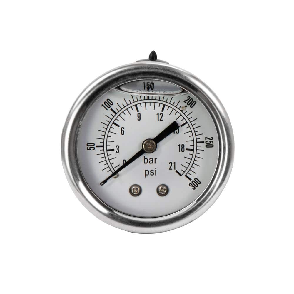 Husky 2 in. Liquid Filled Pressure Gauge with 1/4 in. NPT Back Mount (1)