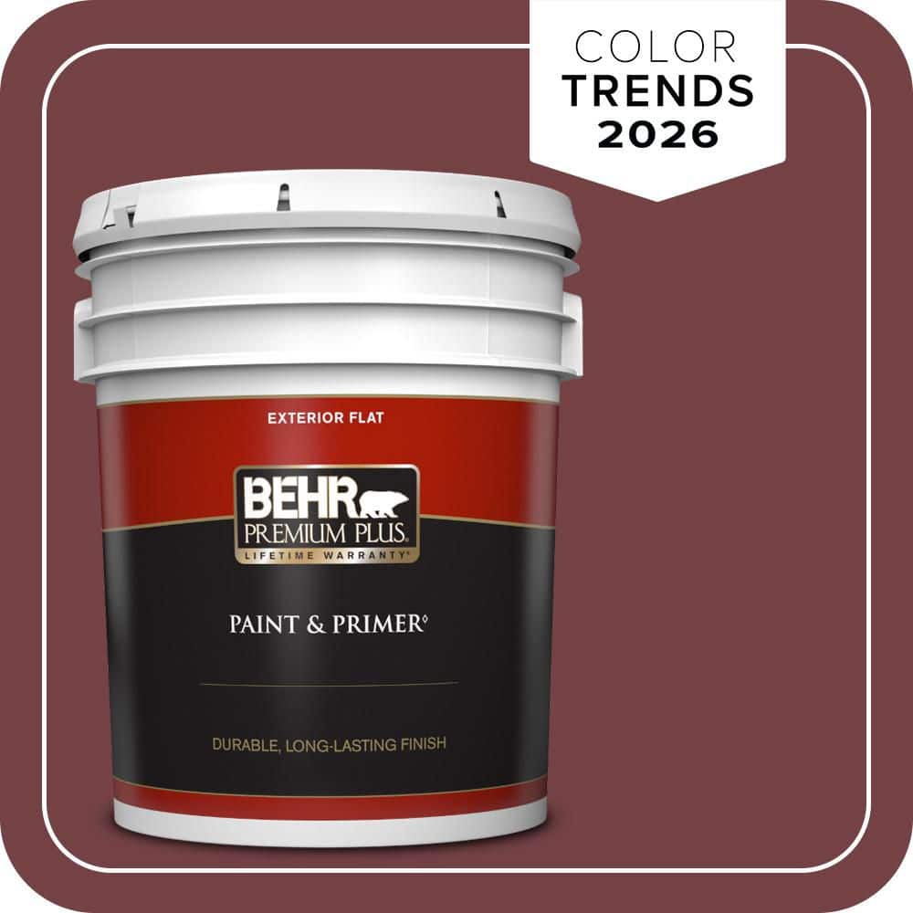 BEHR PREMIUM PLUS 5 gal. #MQ1-15 Rumors Flat Exterior Paint & Primer