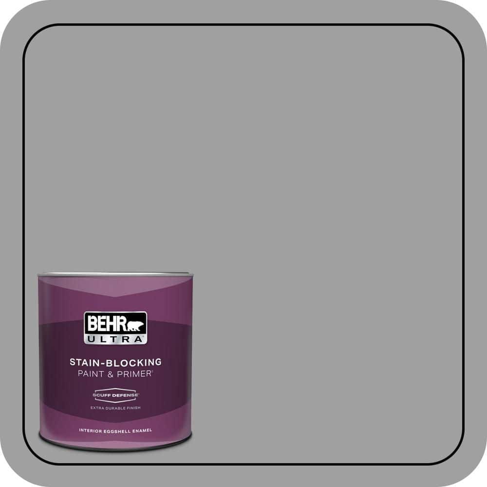 BEHR ULTRA 1 qt. #PPU26-06 Elemental Gray Extra Durable Eggshell Enamel Interior Paint & Primer