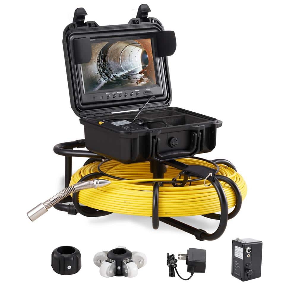 SKYSHALO Sewer Camera, 300 ft. /91.5 m, 9 in. Screen Pipeline Inspection Camera with DVR Function, Waterproof IP68 Sewer Camera