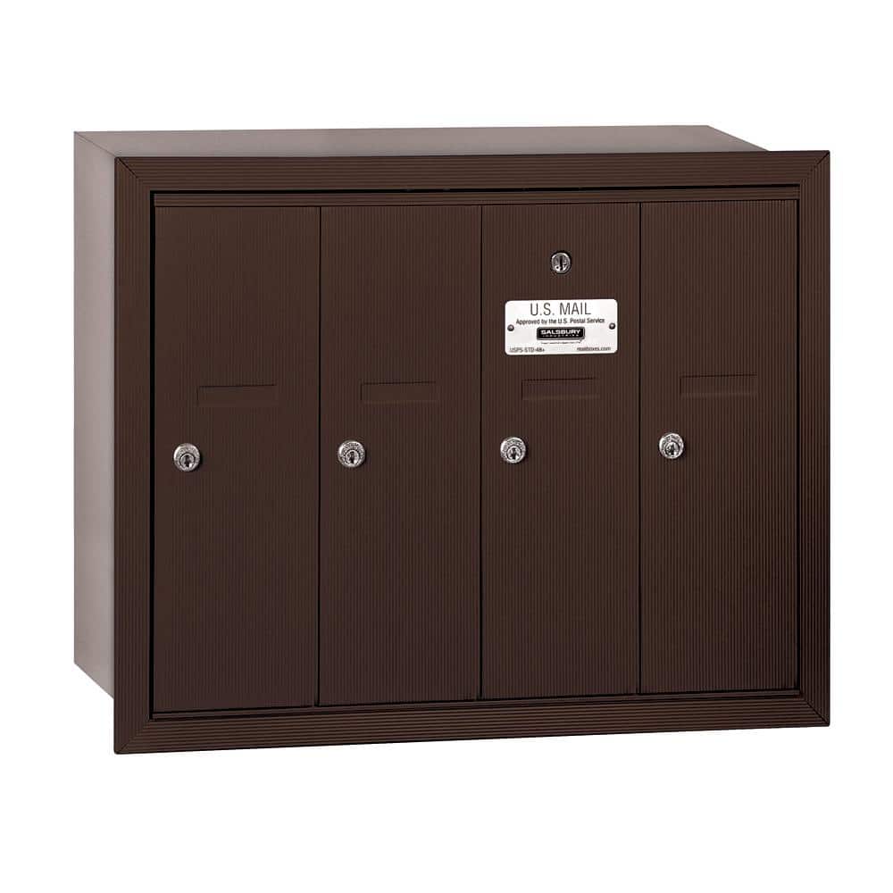 Salsbury Industries Recessed-Mounted USPS Access Vertical Mailbox with Door