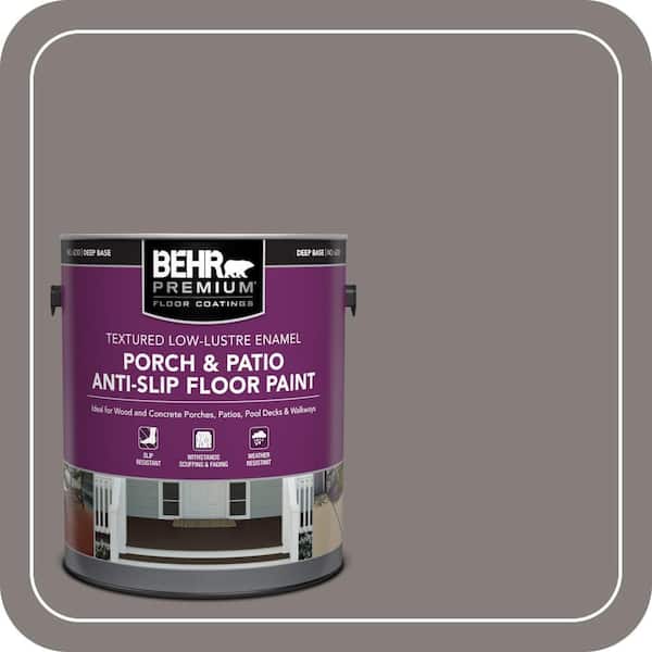 BEHR PREMIUM 1 gal. #PPU18-17 Suede Gray Textured Low-Lustre Enamel Interior/Exterior Porch and Patio Anti-Slip Floor Paint (2)