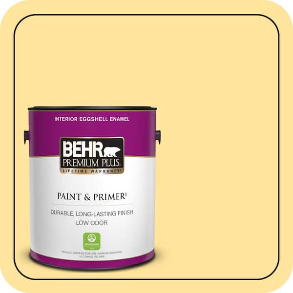 BEHR PREMIUM PLUS #340B-4 Lemon Drops Enamel & Primer Color Sample (2)