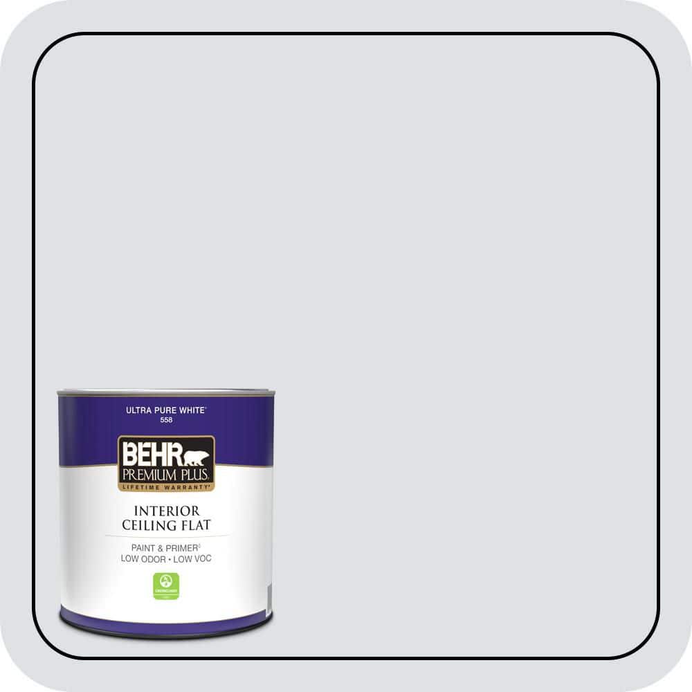 BEHR PREMIUM PLUS 1 qt. #MQ3-27 Etched Glass Ceiling Flat Interior Paint & Primer