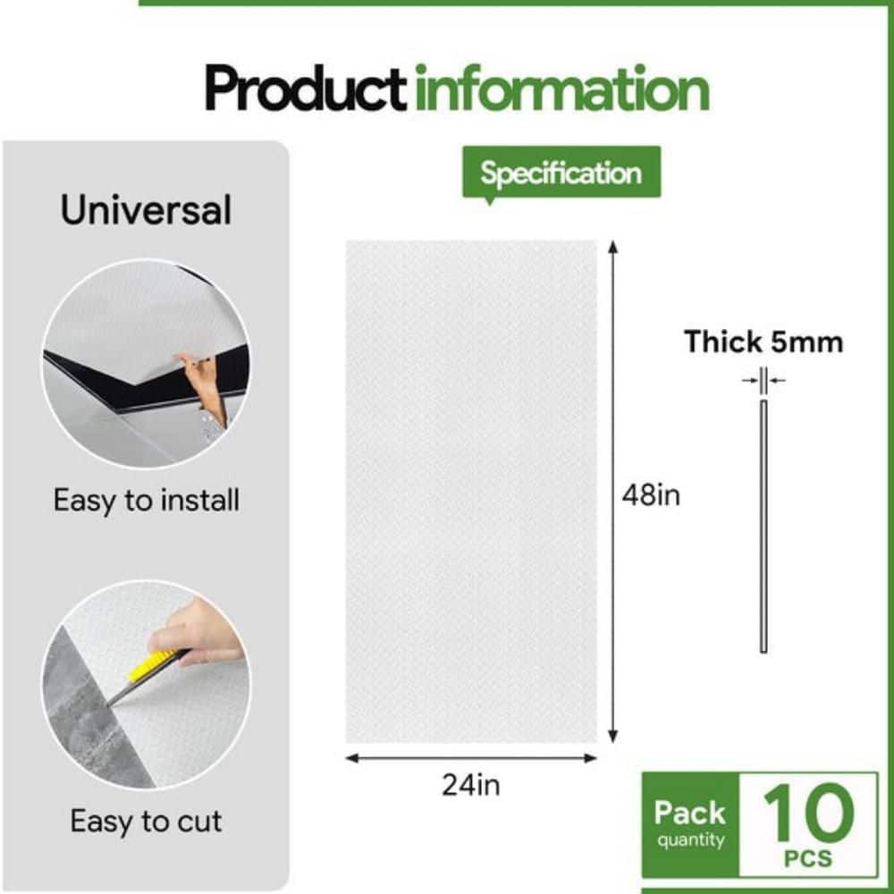 Fasarxiu White 2 ft. x 4 ft. Decorative Textured Waterproof Washable and Fire-Rated PVC Ceiling Tile 80(sq. ft. / case)10 Tiles (2)