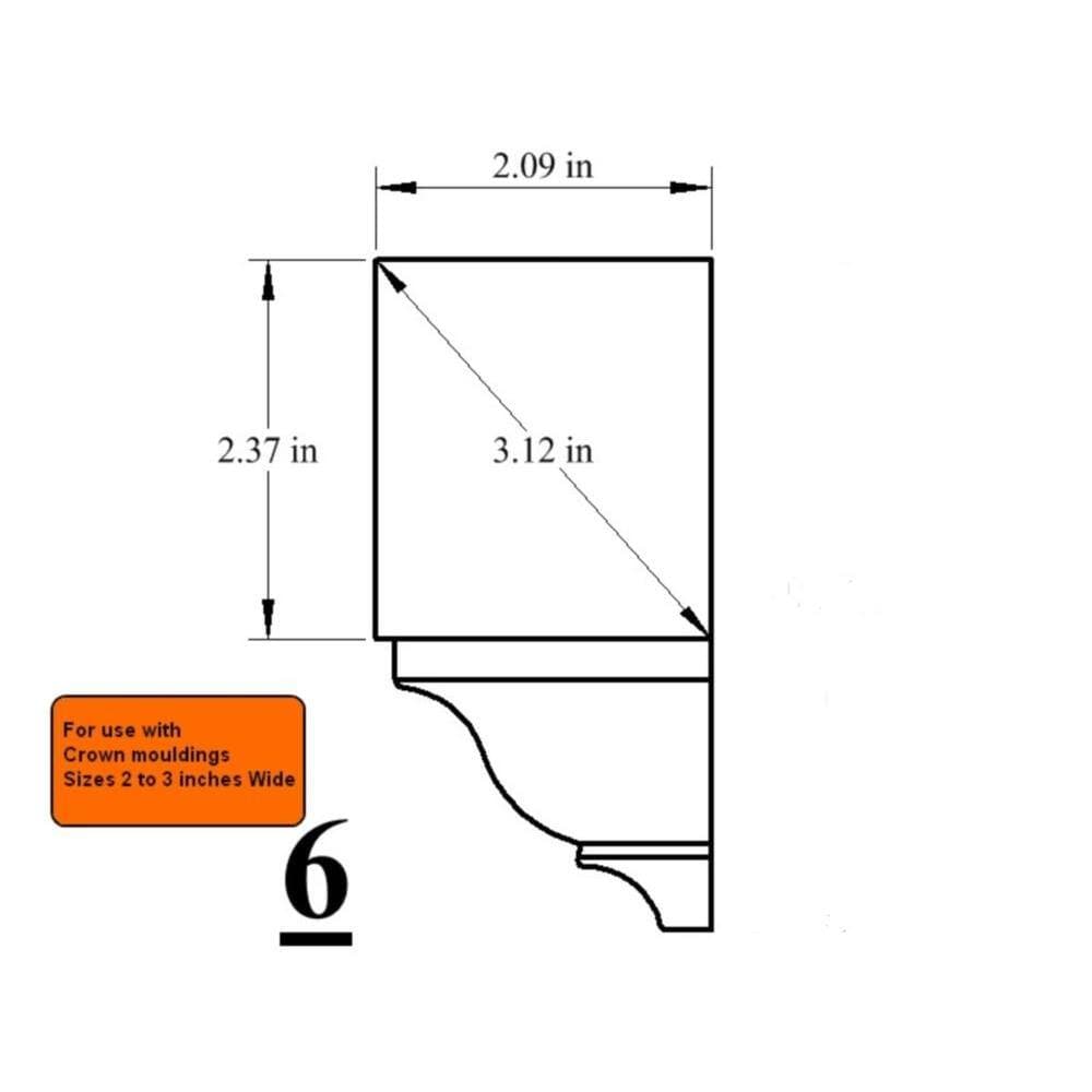 HOUSE OF FARA 5-3/4 in. D x 2-3/4 in. W x 2-3/4 in. L Unfinished Alder Wood IS Crown Corner Block (2)