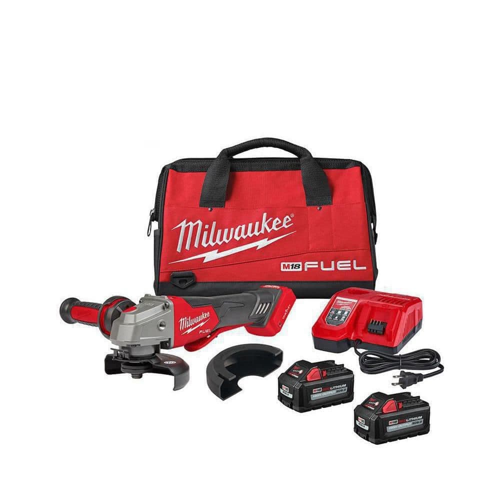 Milwaukee M18 FUEL 18-Volt Lithium-Ion Brushless Cordless 4-1/2 in./5 in. Grinder, Switch Kit w/M18 FUEL Grinder (4)