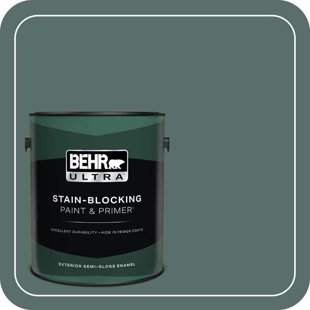 BEHR ULTRA 1 gal. #490F-6 Agave Frond Semi-Gloss Enamel Exterior Paint & Primer