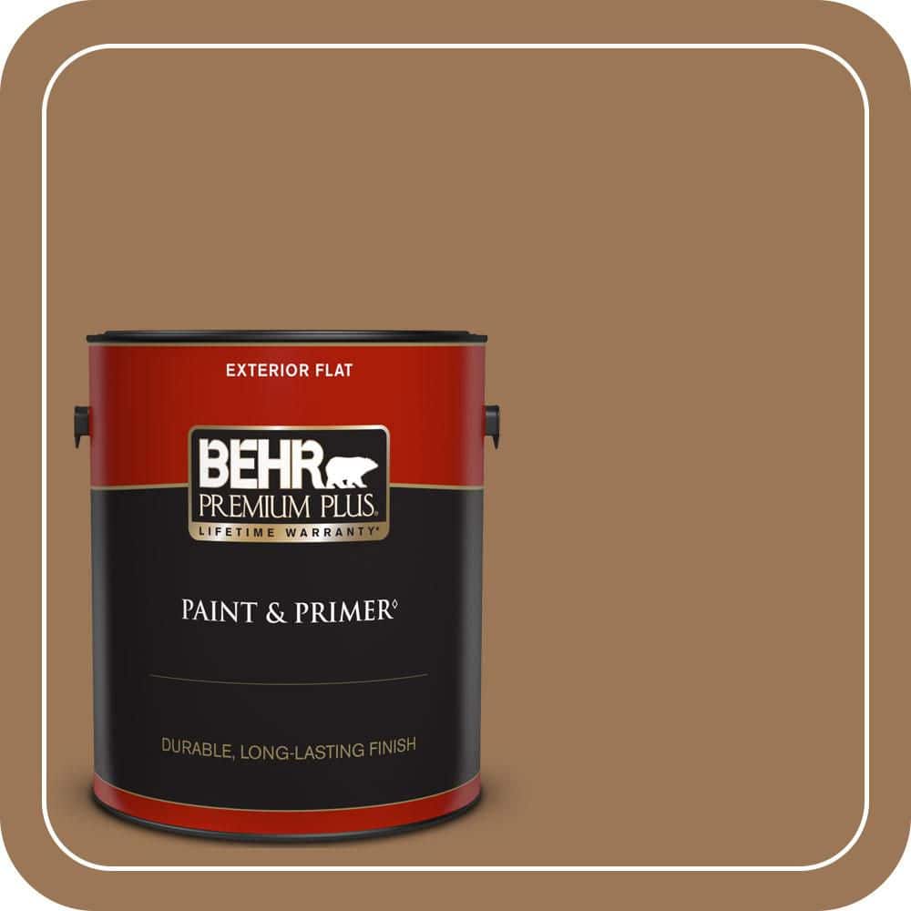 BEHR PREMIUM PLUS 1 gal. #PPU4-02 Coco Rum Flat Exterior Paint & Primer