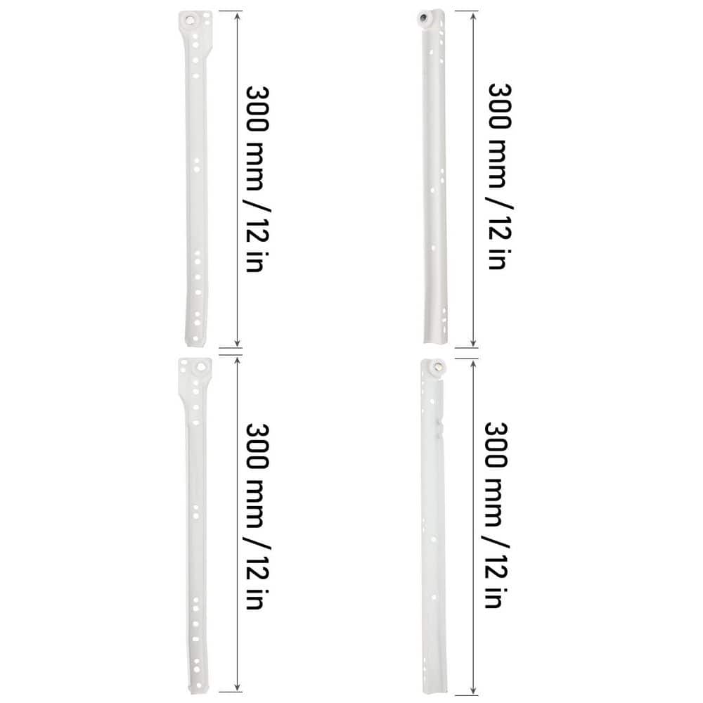 LAIFUCAM 12 in. White Steel Undermount Heavy Duty Soft-Close Drawer Slides Bottom Mount Rails 6 Pairs for Cabinets (2)
