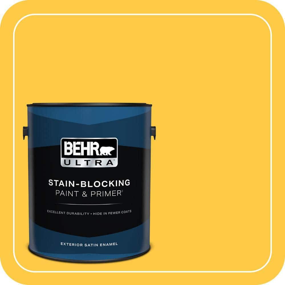 BEHR ULTRA 1 gal. #P290-6 English Daisy Satin Enamel Exterior Paint & Primer