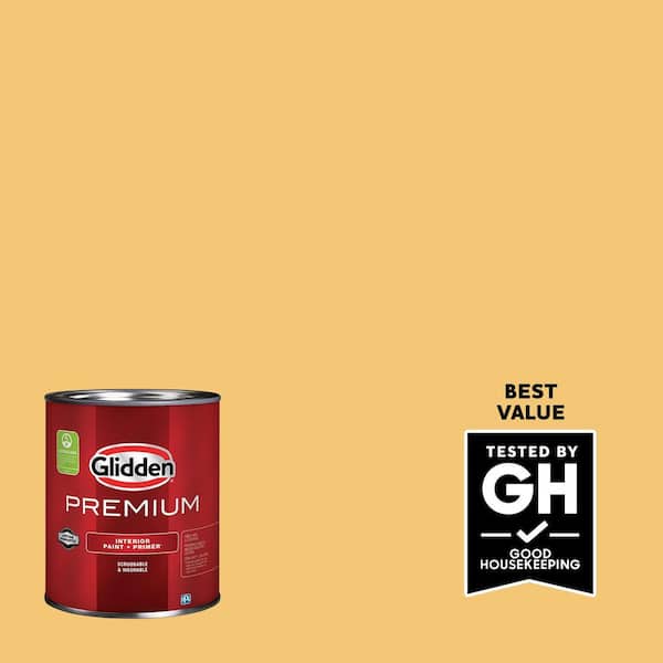 Glidden Premium 1 qt. PPG1209-4 Yukon Gold Eggshell Interior Paint (2)