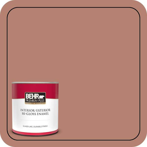 BEHR PREMIUM PLUS 1 qt. #S180-5 Auburn Glaze Hi-Gloss Enamel Interior/Exterior Paint & Primer (2)