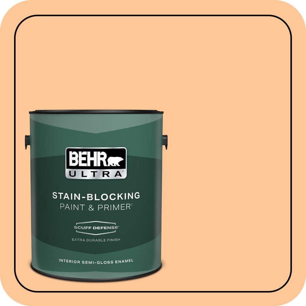 BEHR ULTRA 1 gal. #P230-4 Citrus Punch Extra Durable Semi-Gloss Enamel Interior Paint & Primer