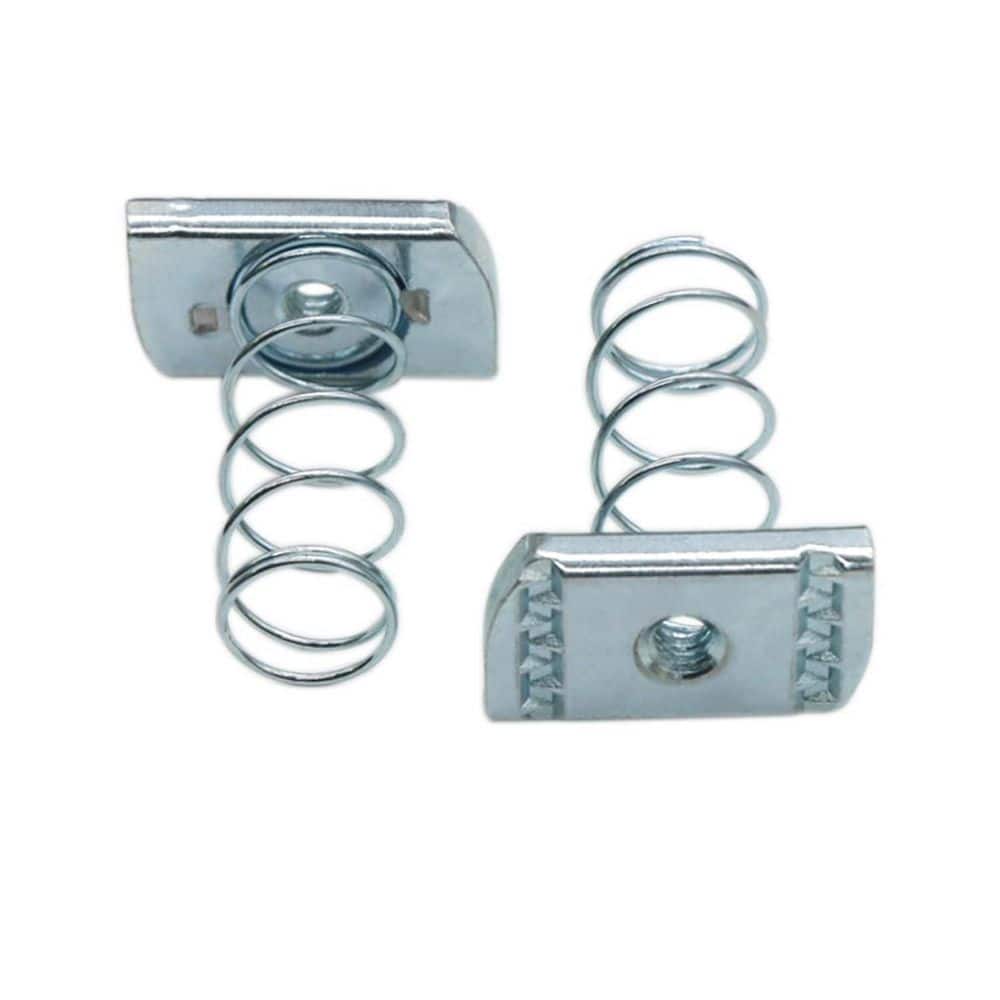 Ahfiwaso 1/4 in. - 20 Long Spring Strut Channel Nuts with Zinc Electroplate Finish for Great Use Unistrut Channels, 10-Packs (3)