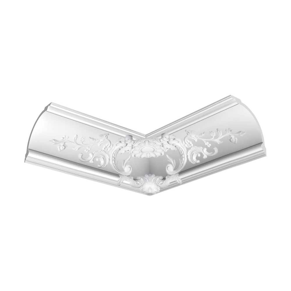ORAC DECOR 7-1/4 in. x 7-1/4 in. x 78-3/4 in. Acanthus Leaves Primed White High Density Polyurethane Crown Moulding (1)