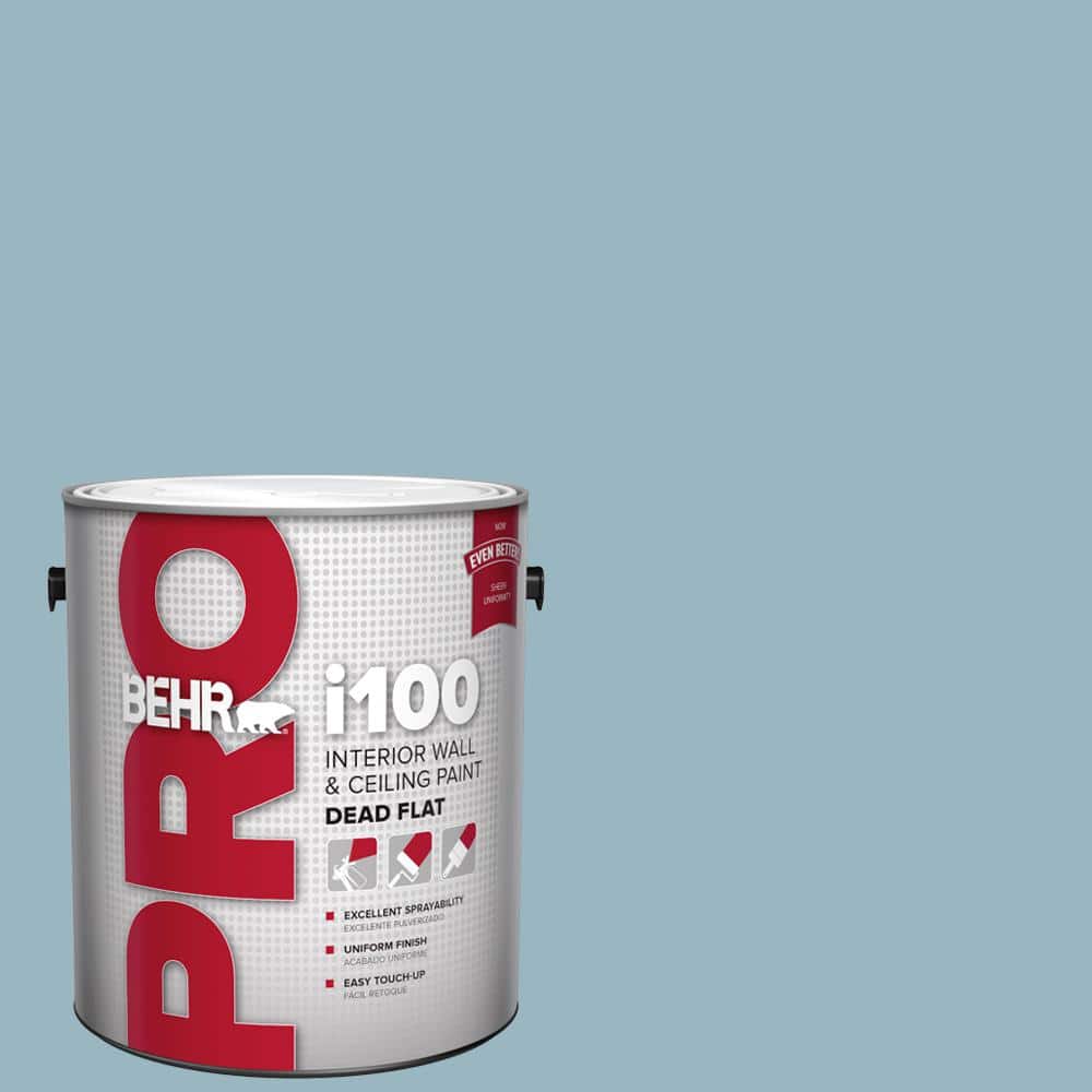 BEHR PRO 1 gal. #S470-3 Peaceful Blue Dead Flat Interior Paint (1)
