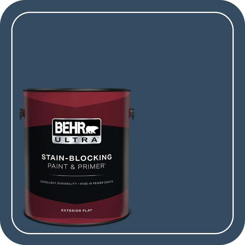 BEHR ULTRA 1 gal. #570D-7 Nocturnal Sea Flat Exterior Paint & Primer