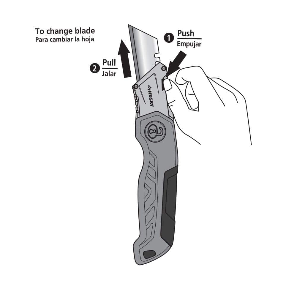 Husky 1 in. Retractable Folding Utility Knife (3)