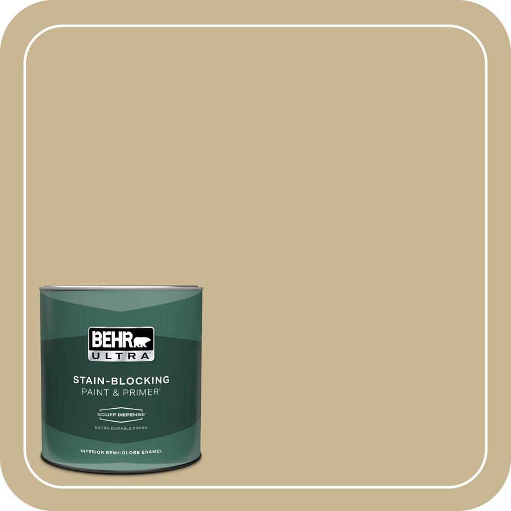 BEHR ULTRA 1 qt. #MQ2-30 Spring Wheat Extra Durable Semi-Gloss Enamel Interior Paint & Primer