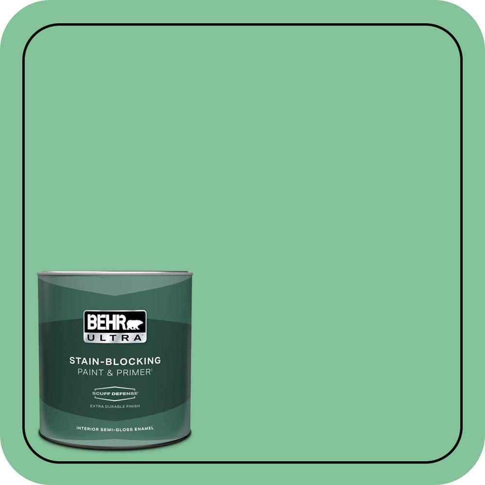 BEHR ULTRA 1 qt. #P410-4 Willow Hedge Extra Durable Semi-Gloss Enamel Interior Paint & Primer (1)