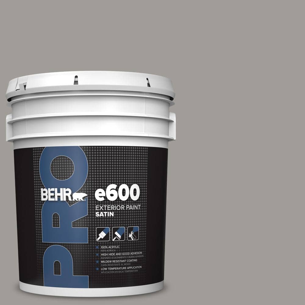 BEHR PRO 5 gal. #BNC-17 Casual Gray Satin Exterior Paint
