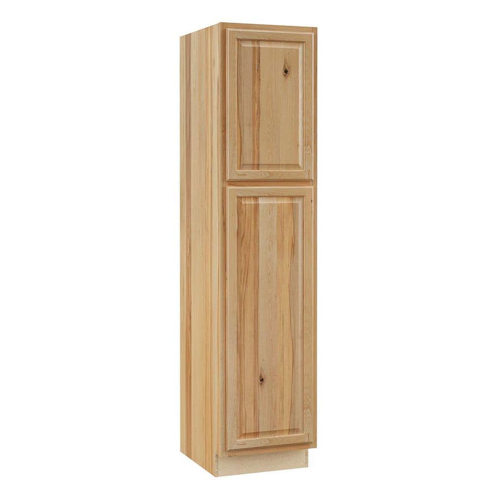 Hampton Bay Hampton 18 in. W x 24 in. D x 84 in. H Assembled Pantry Kitchen Cabinet in Natural Hickory