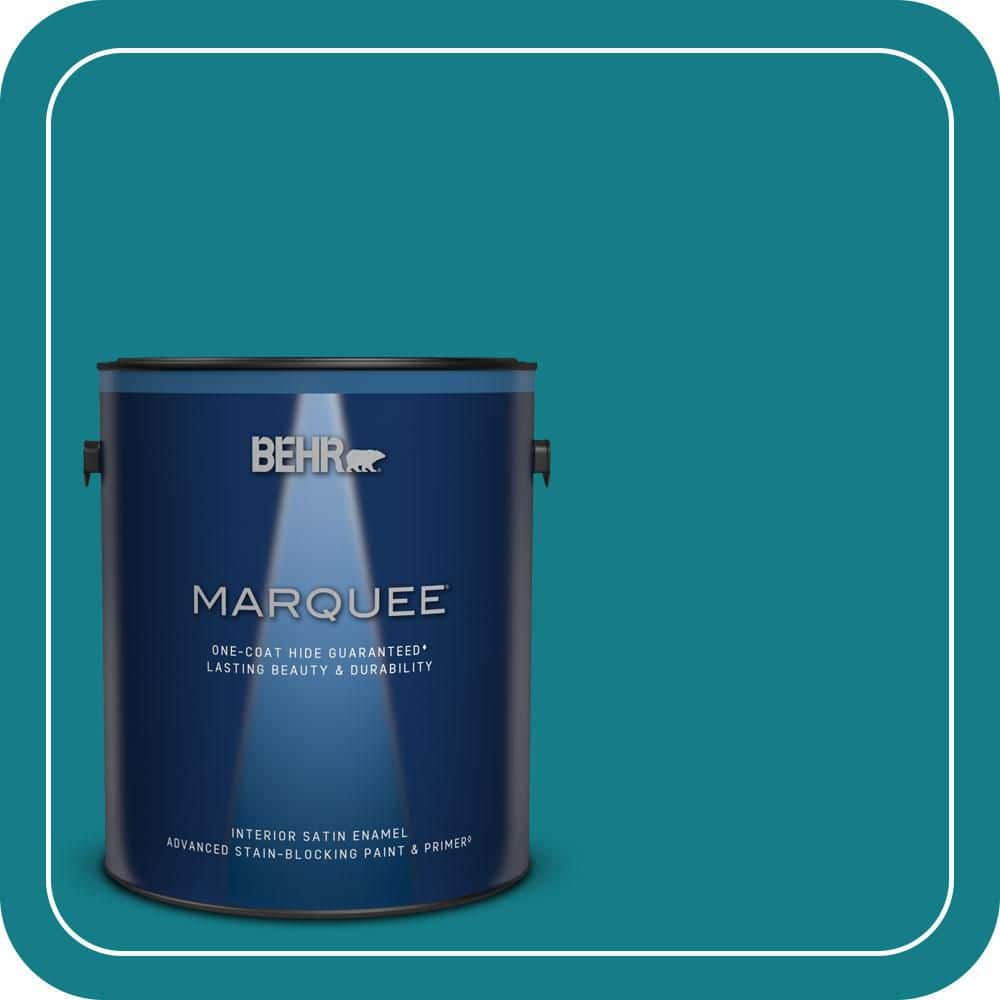 BEHR MARQUEE 1 gal. #PPU13-01 Caribe One-Coat Hide Satin Enamel Interior Paint & Primer (1)