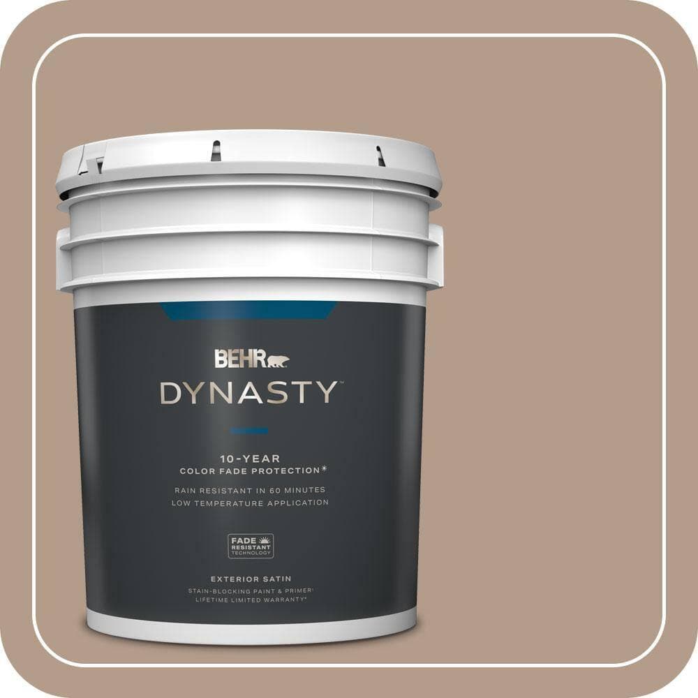 BEHR DYNASTY 5 gal. #PMD-77 Rich Taupe Satin Enamel Exterior Stain-Blocking Paint & Primer