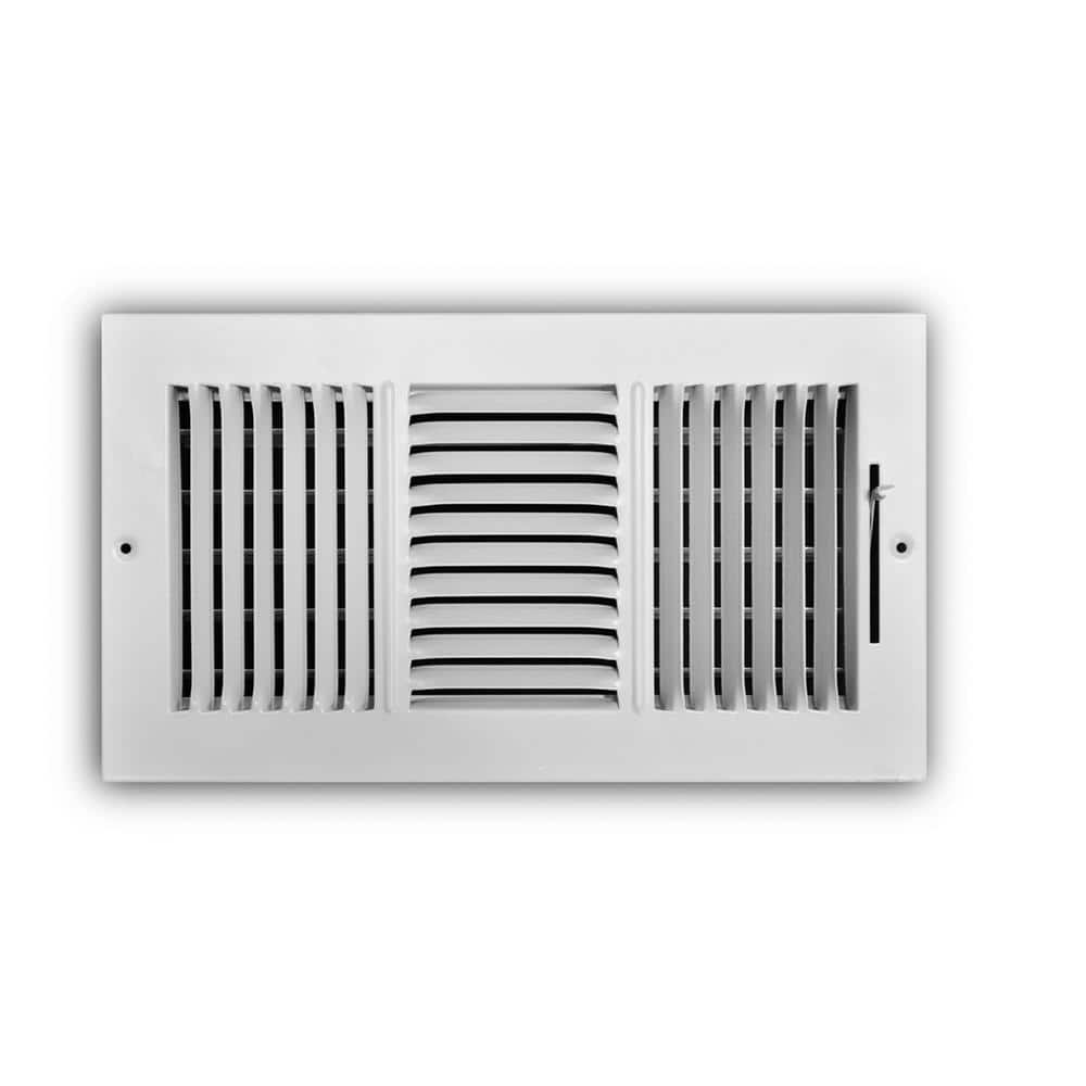 Everbilt 12 in. x 6 in. 3-Way Aluminum Wall/Ceiling Register in White (1)