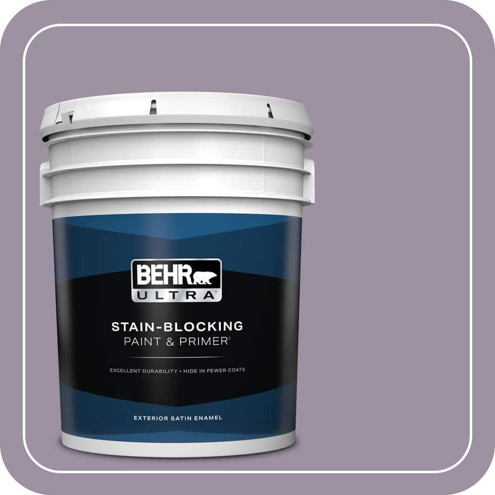BEHR ULTRA 5 gal. #660F-5 Amethyst Phlox Satin Enamel Exterior Paint & Primer