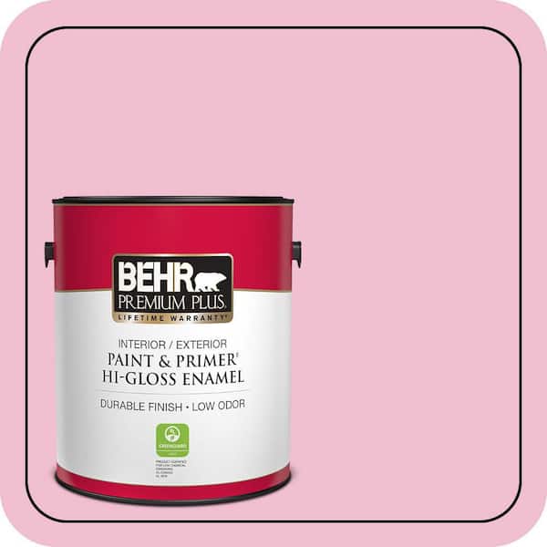 BEHR PREMIUM PLUS #100B-4 Pink Chintz Enamel Interior/Exterior Paint & Primer Color Sample (2)