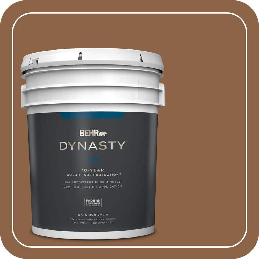 BEHR DYNASTY 5 gal. #S240-7 Leather Work Satin Enamel Exterior Stain-Blocking Paint & Primer