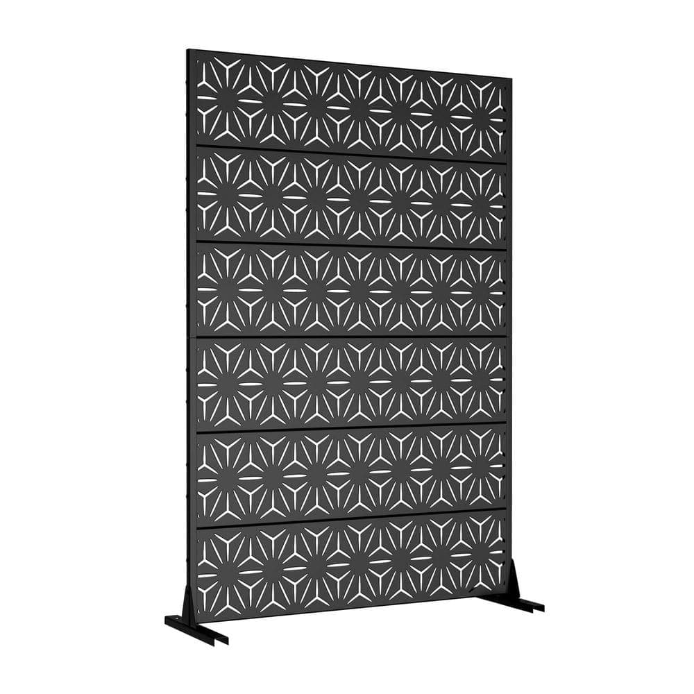 Lumioca 46.8 in. W x 71.37 in. H White Galvanized Sheet Outdoor Private Screen Decorative Art Panel (1)