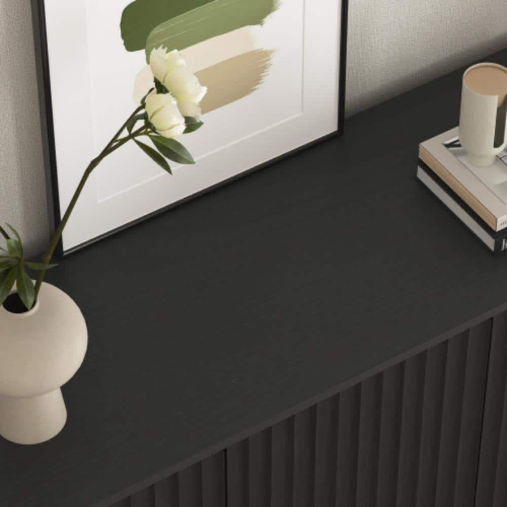 Unbranded 59.2 in. W x 15.6 in. D x 30.8 in. H Bathroom Black Linen Cabinet (3)