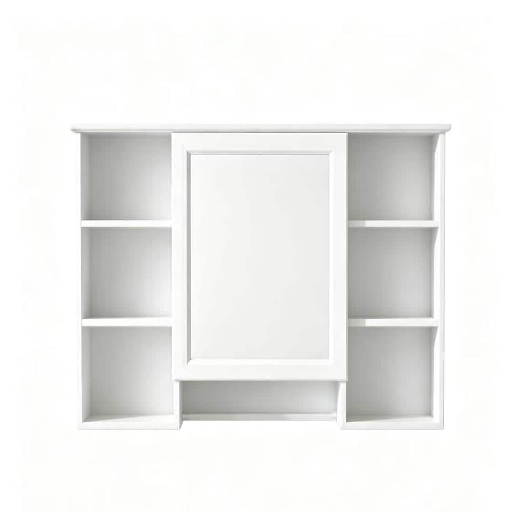 Flynama 42-Inch 3-In-1 Mirror Cabinet, Adjustable Shelf & Soft Close Door, Wall Mount Bathroom Storage Cabinet (1)