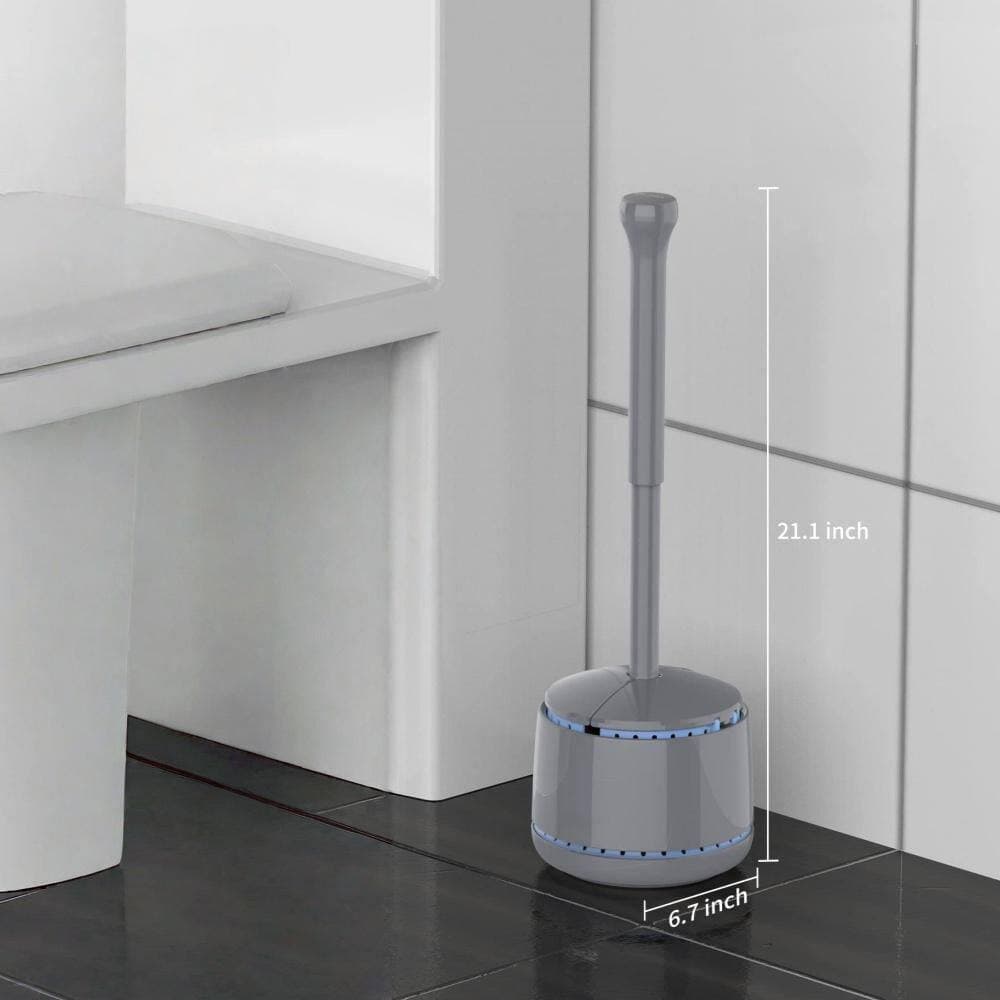 Numhew 2-Piece Toilet Plunger with Holder, Heavy Duty Toilet Plunger and Holder Combo for Bathroom Cleaning, Gray (2)