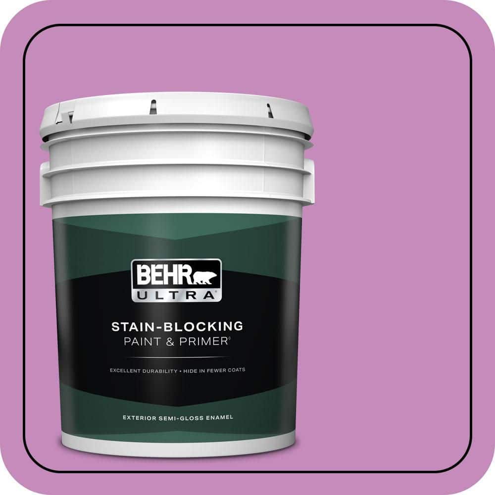 BEHR ULTRA 5 gal. #P110-4 Rock Star Pink Semi-Gloss Enamel Exterior Paint & Primer