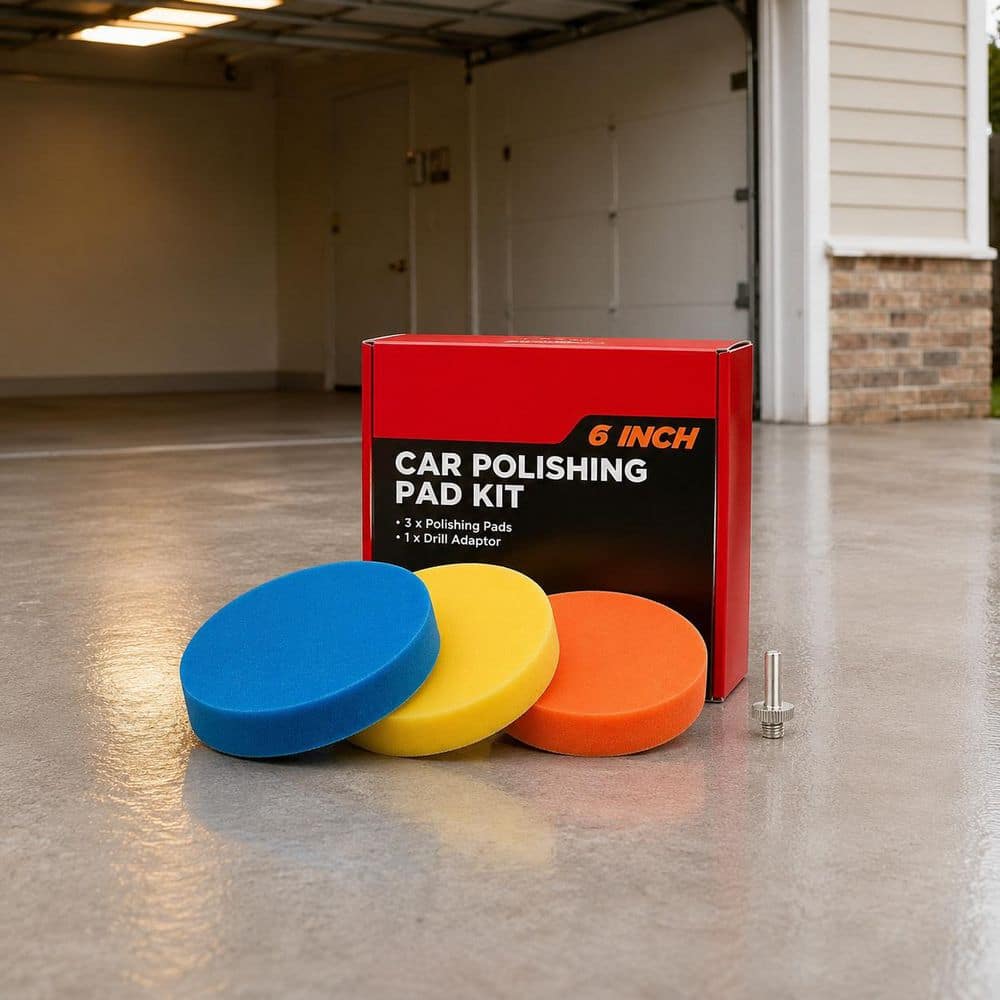 LAIFUCAM 7-Piece Foam Polishing Pad Set with Hook and Loop for Dual Action Polishers, Ideal for Car Detailing Work (2)